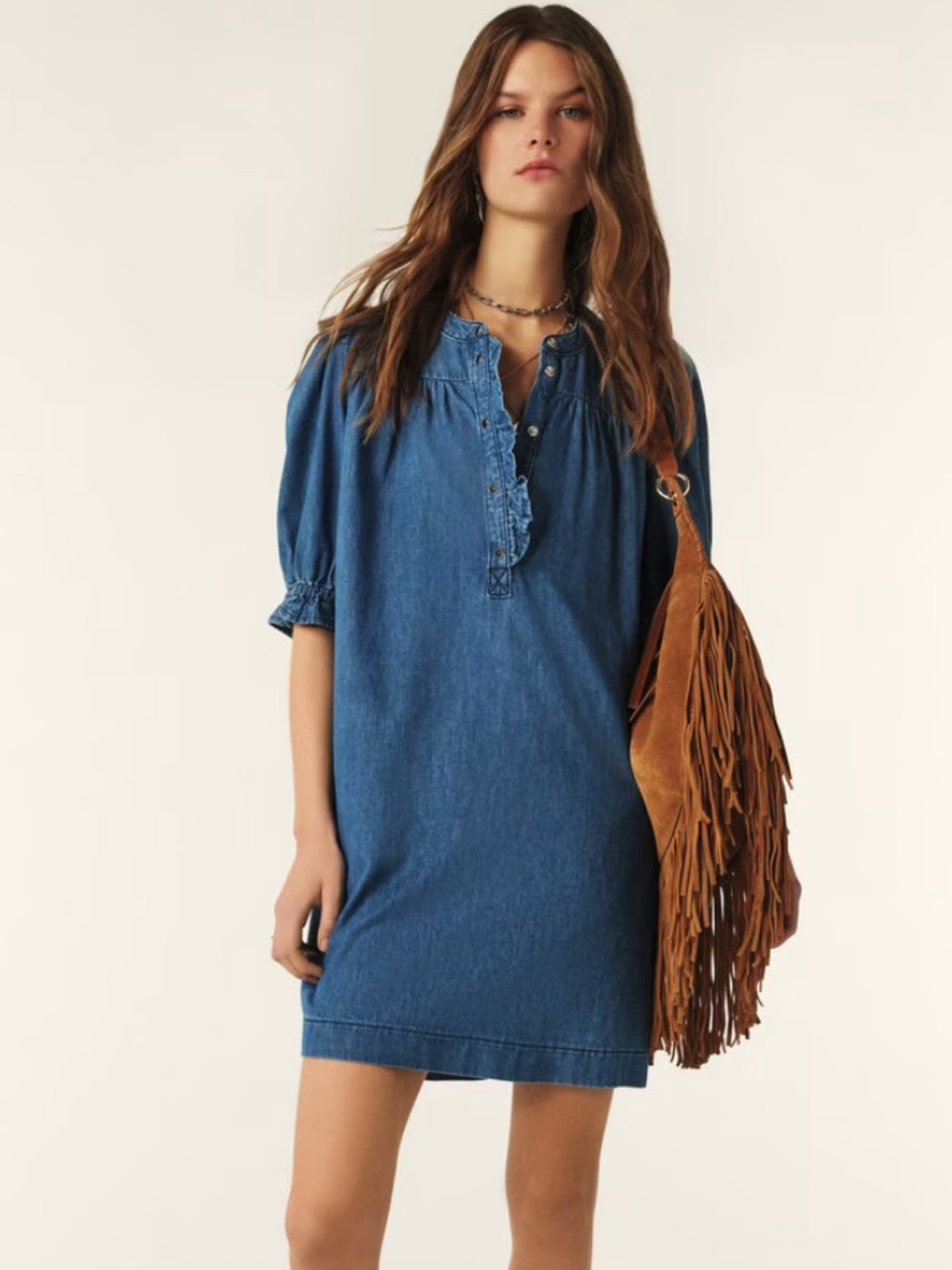 ba&sh Light Blue Denim Dress